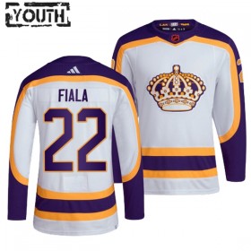 Los Angeles Kings Hockeydrakt Kevin Fiala 22 2022-23 Hvit Reverse Retro 2.0 Adidas Authentic - Barn